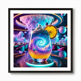 A Cosmic Themed Mocktail Named Cosmic Storm, Ser 1 Art Print