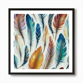 Feathers oil painting abstract painting art 1 Art Print