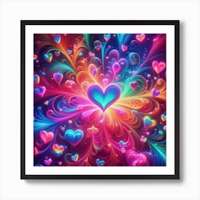 Colorful Heart Wallpaper Art Print