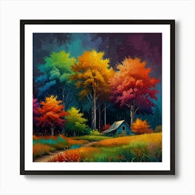 Colorful Nature Painting Art Print 0 1 Art Print