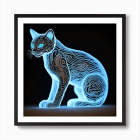 Imagine An Otherworldly Feline Species With Fur Covered In Strange Luminescent Patterns That Seem To Shimmer And Change As The Creature Move (1) Art Print