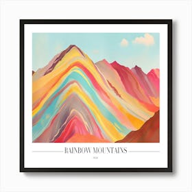 Rainbow Mountains Art Print