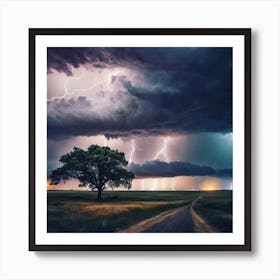 Lightning In The Sky Art Print