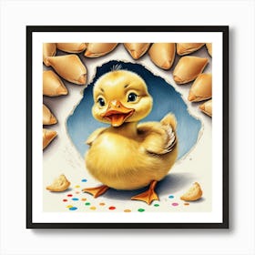 Duck In A Hole Art Print