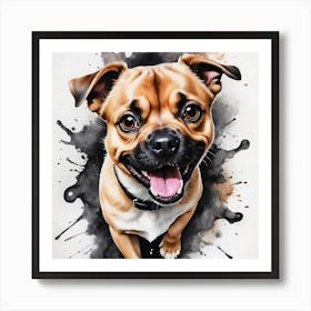 Watercolor Dog Painting Art Print