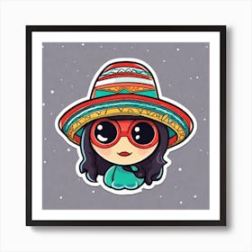 Mexico Hat Sticker 2d Cute Fantasy Dreamy Vector Illustration 2d Flat Centered By Tim Burton (33) Art Print