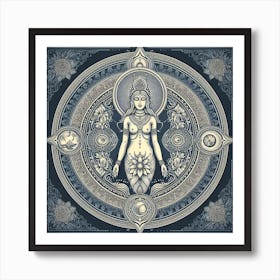 Lilith Sri Yantra With Intention Of Enlightenment, Spiritual Power, Wealth, Harmony, Peace 1 Art Print