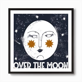 Over The Moon Square Art Print