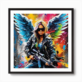 Angel With Gun Art Print