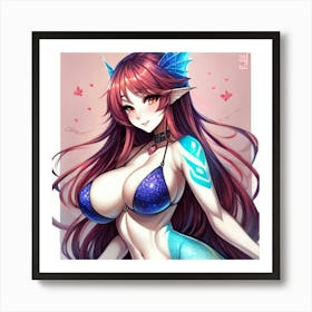 Sexy anime mermaid 05 Art Print