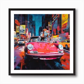 Porsche  In New York City Art Print