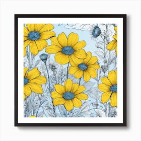 Yellow Daisies 10 Art Print