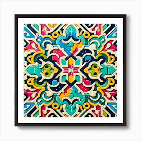 Islamic Colourful Tile Art Print