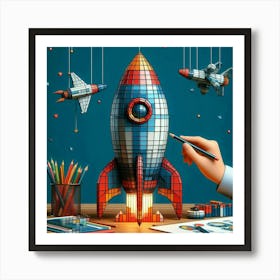 Rocket Ship Art Print