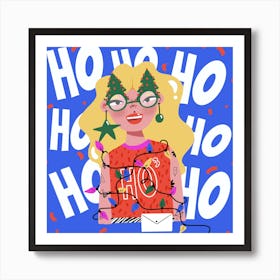 Ho Ho Ho - Merry Christmas Art Print