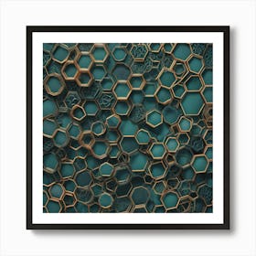 Abstract Background With Hexagons Art Print