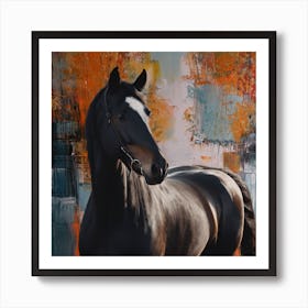 Black Horse Art Print