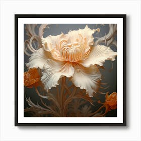 Flower Motif Vintage Art Silverpoint Artpastel Theme Sf Intricate Artwork Masterpiece Ominous 666272163 (2) Art Print