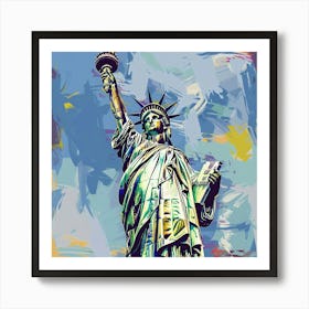 A Statue Of Liberty In New York Expressive Strok 1719923474 3 Affiche