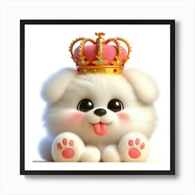 Cute Dog With A Crown 3 Art Print