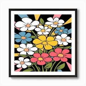 Pop Flowers Art Print