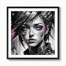 Cyberpunk Girl Art Print