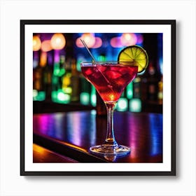 Cocktail At A Bar 1 Art Print