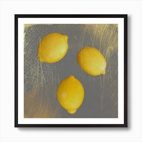 Lemons with gold , photography Art Print