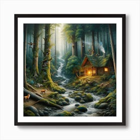 Cabin In The Woods 3 Art Print