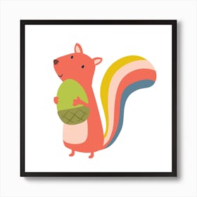 Rainbow Squirrel Art Print