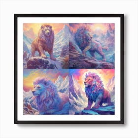 Armadiler Phantasmal Iridescent Lion On The Mountains Winter F304bb45 39dc 4419 B2ed 013923c5b76b Art Print