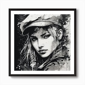 Girl In A Hat 1 Art Print