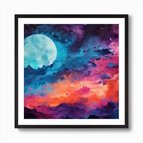 Abstract Space Painting 1 Art Print