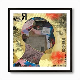 Collage Face 15 Art Print