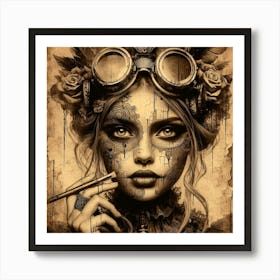 Steampunk Girl 10 Art Print