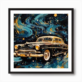 Classic Car In Space Art Print