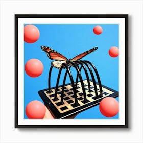 Butterfly On A Chess Board 28 Affiche