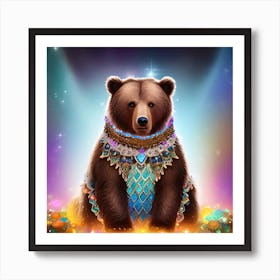 Bear In A Necklace 1 Art Print