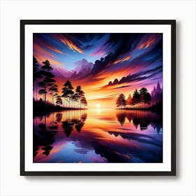 Tranquil Sunset Serenity - Wall Print Art Art Print