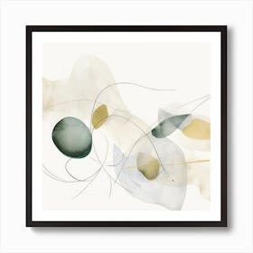 Watercolor Abstract Organic Shapes 2 Art Print