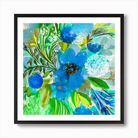 Blue Flowers Art Print