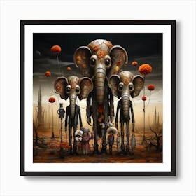 'The Elephants' Art Print