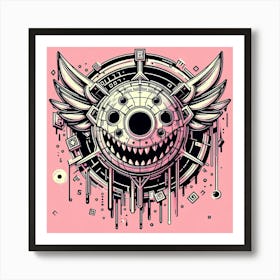 Cyborg Skull Art Print