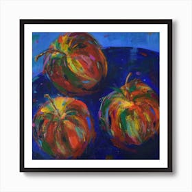 Three Apples Square Art Print