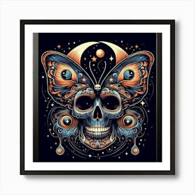 Skull Butterfly Art 6 Art Print