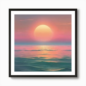 Sunset Over The Ocean 8 Art Print