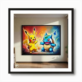 Pokemon Pikachu And Pikachu Art Print