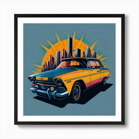 Car Colored Artwork Of Graphic Design Flat (48) Art Print