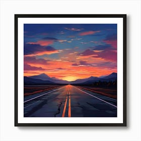 Sunset Landscape 1 Art Print