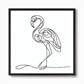 One line, Flamingo, Picasso style 2 Art Print